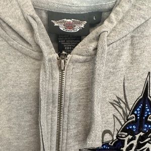 Harley Davidson Sweat shirt material zip hoodie